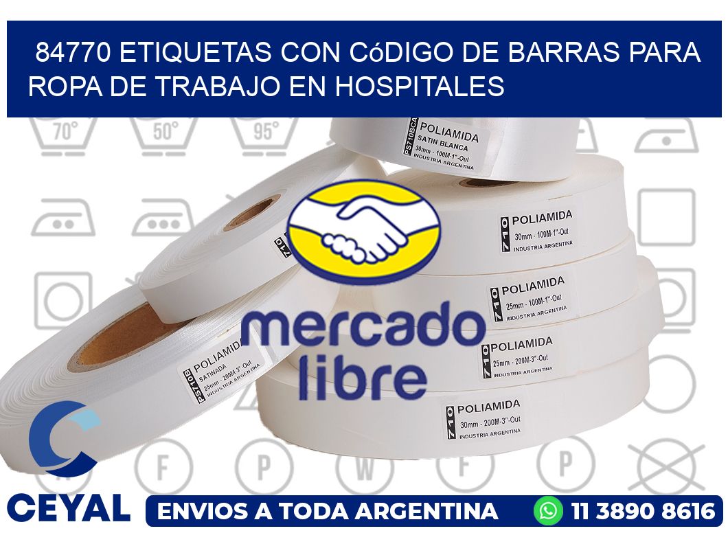 84770 Etiquetas con código de barras para ropa de trabajo en hospitales
