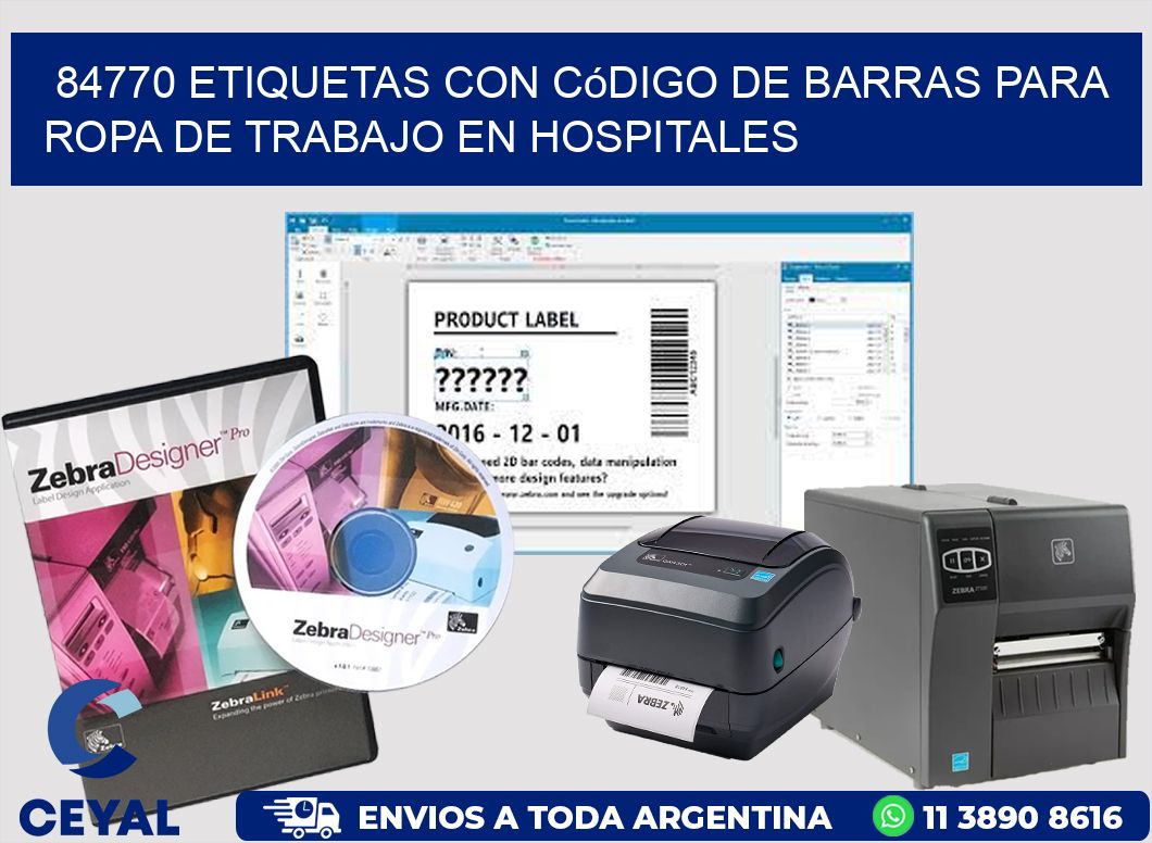 84770 Etiquetas con código de barras para ropa de trabajo en hospitales