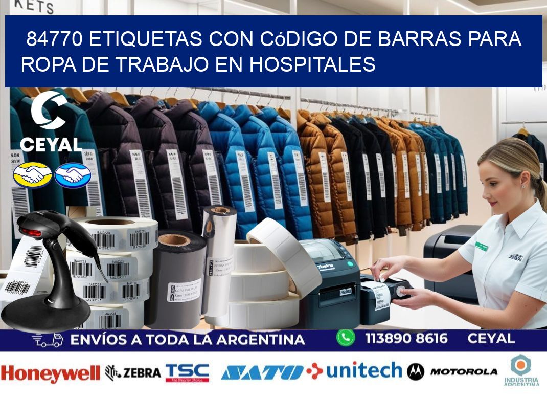 84770 Etiquetas con código de barras para ropa de trabajo en hospitales