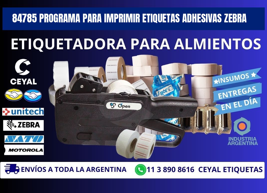 84785 Programa para imprimir etiquetas adhesivas zebra