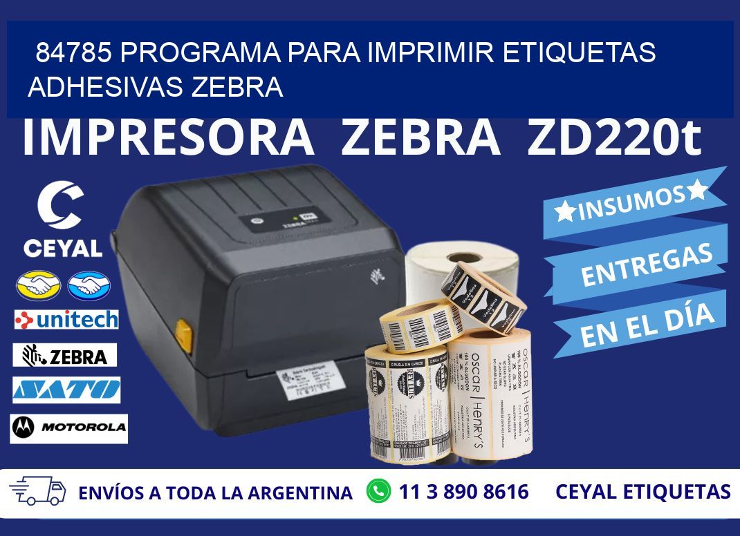 84785 Programa para imprimir etiquetas adhesivas zebra