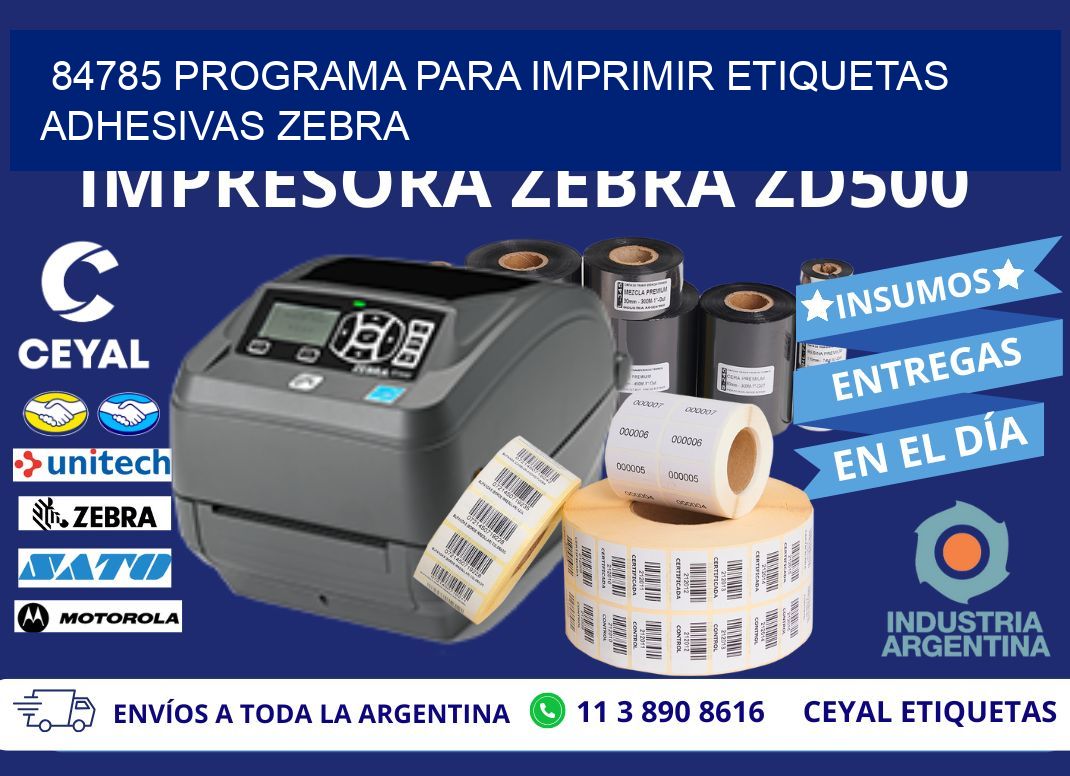 84785 Programa para imprimir etiquetas adhesivas zebra