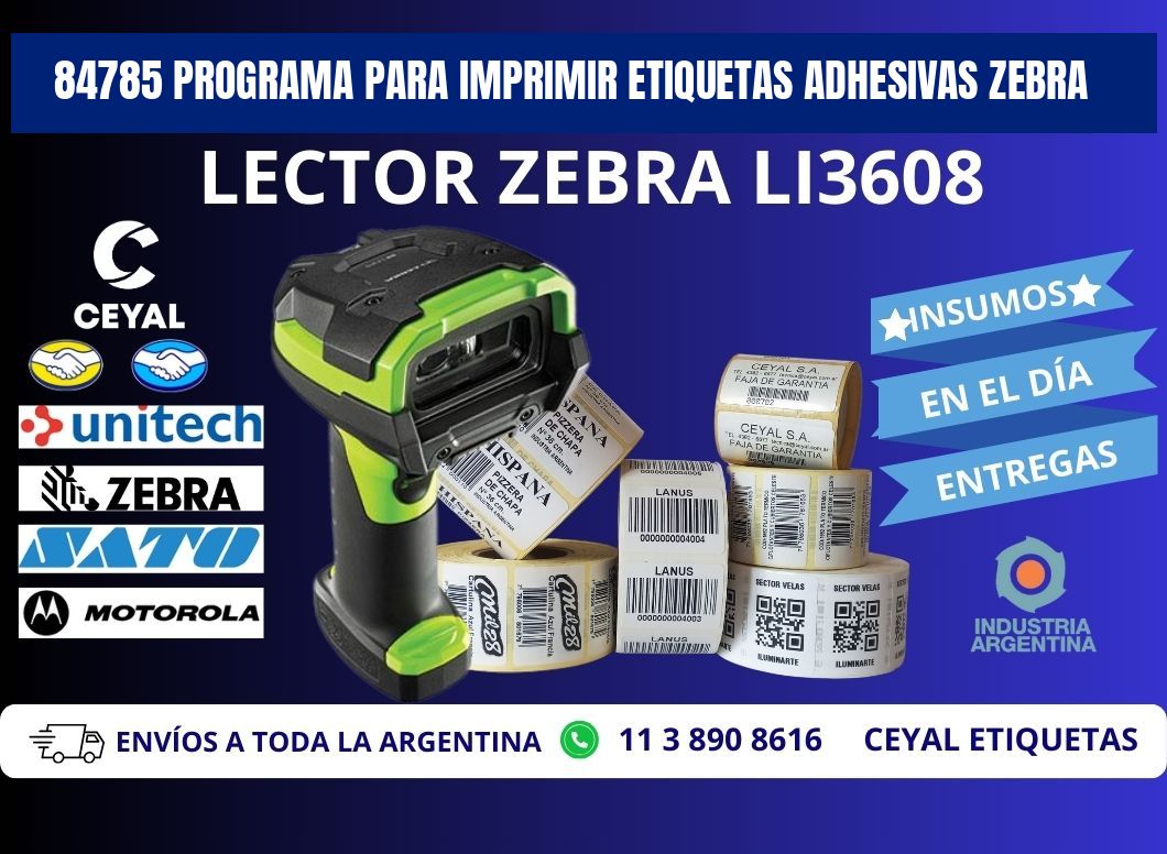84785 Programa para imprimir etiquetas adhesivas zebra