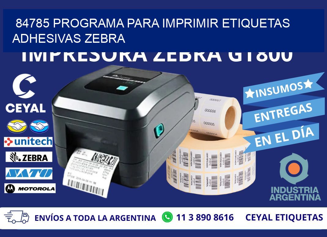84785 Programa para imprimir etiquetas adhesivas zebra