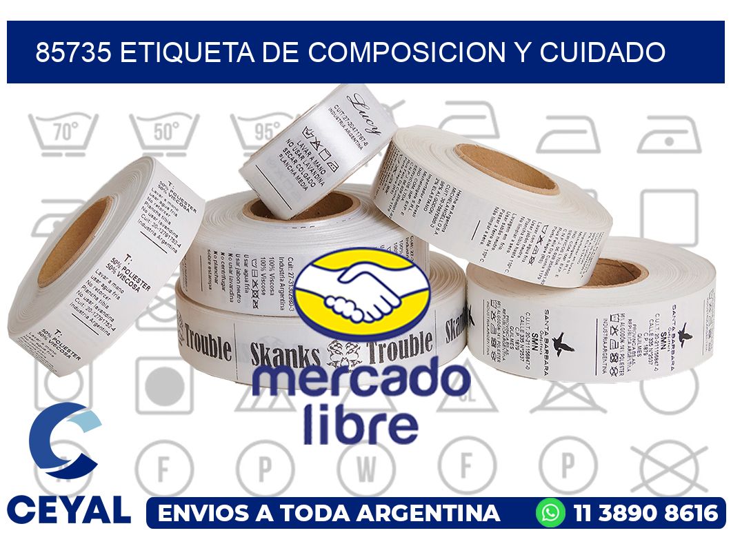85735 etiqueta de composicion y cuidado