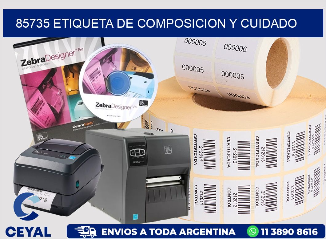 85735 etiqueta de composicion y cuidado