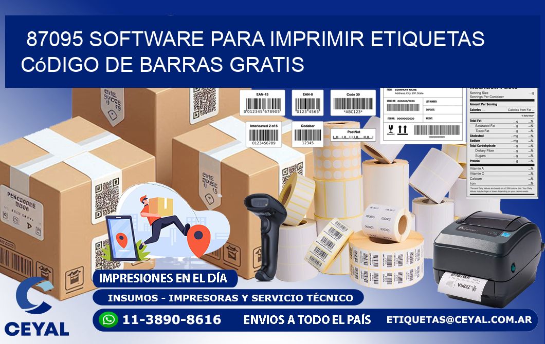 87095 Software para imprimir etiquetas código de barras gratis