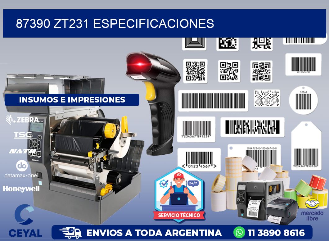 87390 ZT231 especificaciones