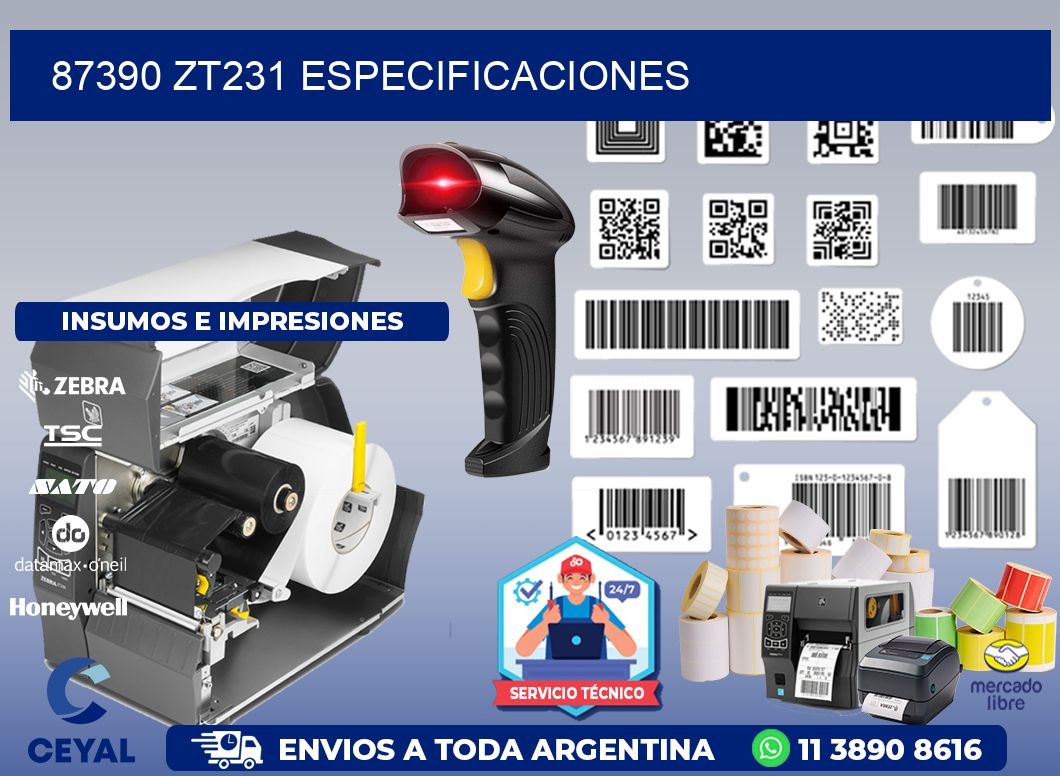 87390 ZT231 especificaciones