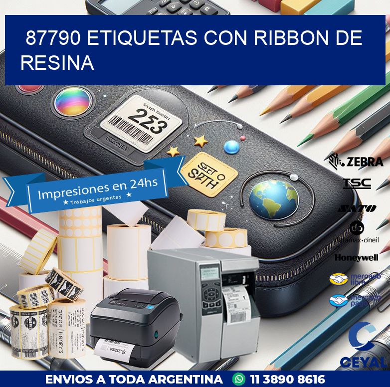 87790 etiquetas con ribbon de resina