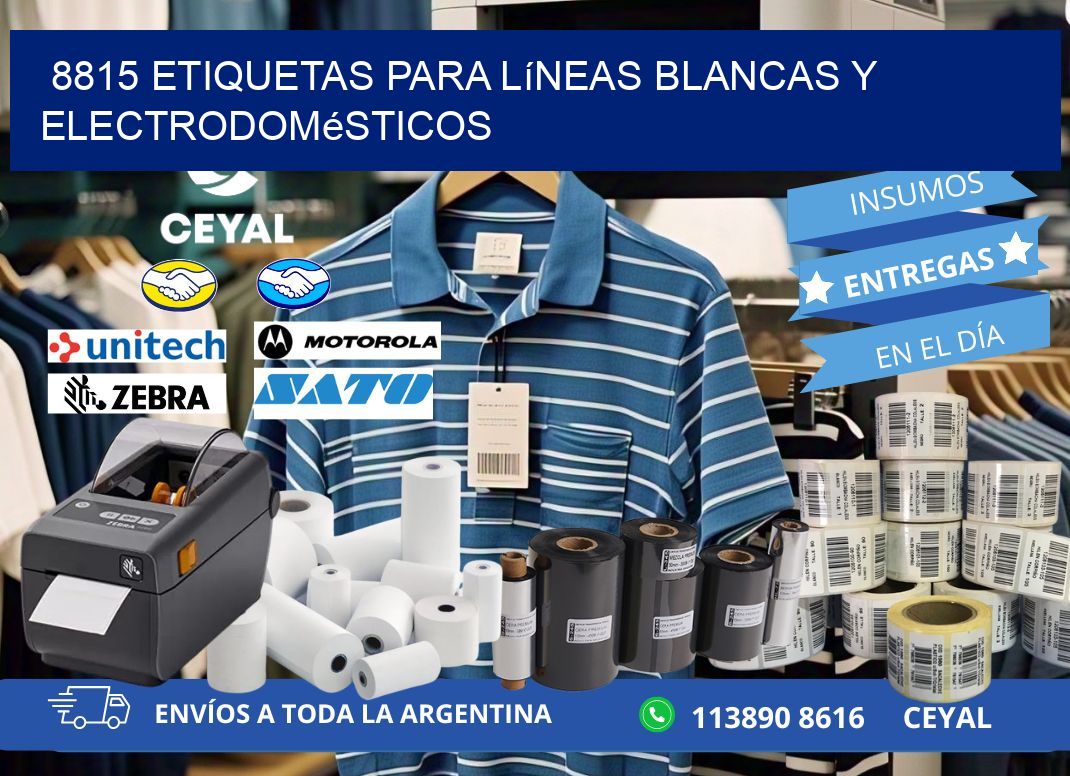 8815 Etiquetas para líneas blancas y electrodomésticos