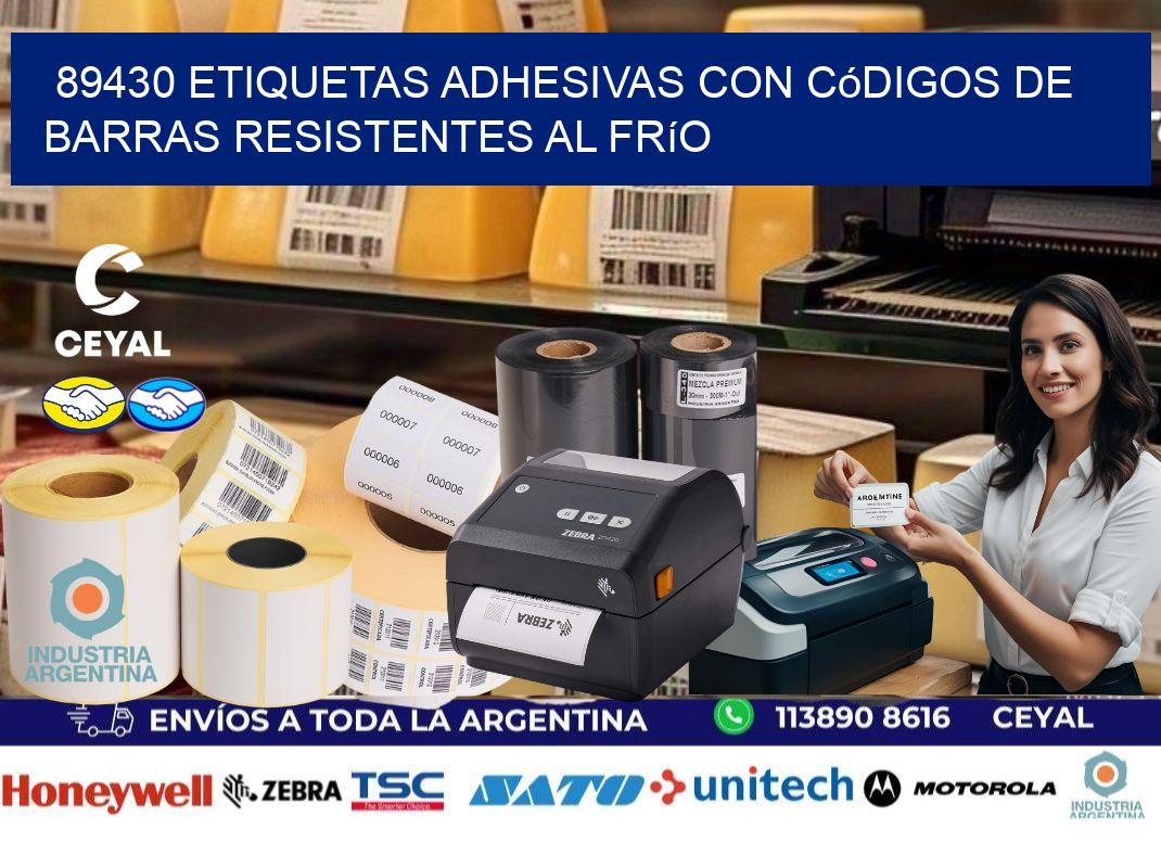 89430 Etiquetas adhesivas con códigos de barras resistentes al frío