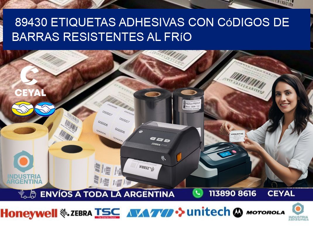 89430 Etiquetas adhesivas con códigos de barras resistentes al frío