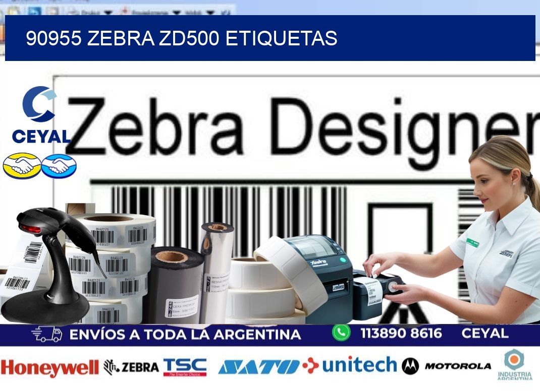 90955 Zebra ZD500 etiquetas