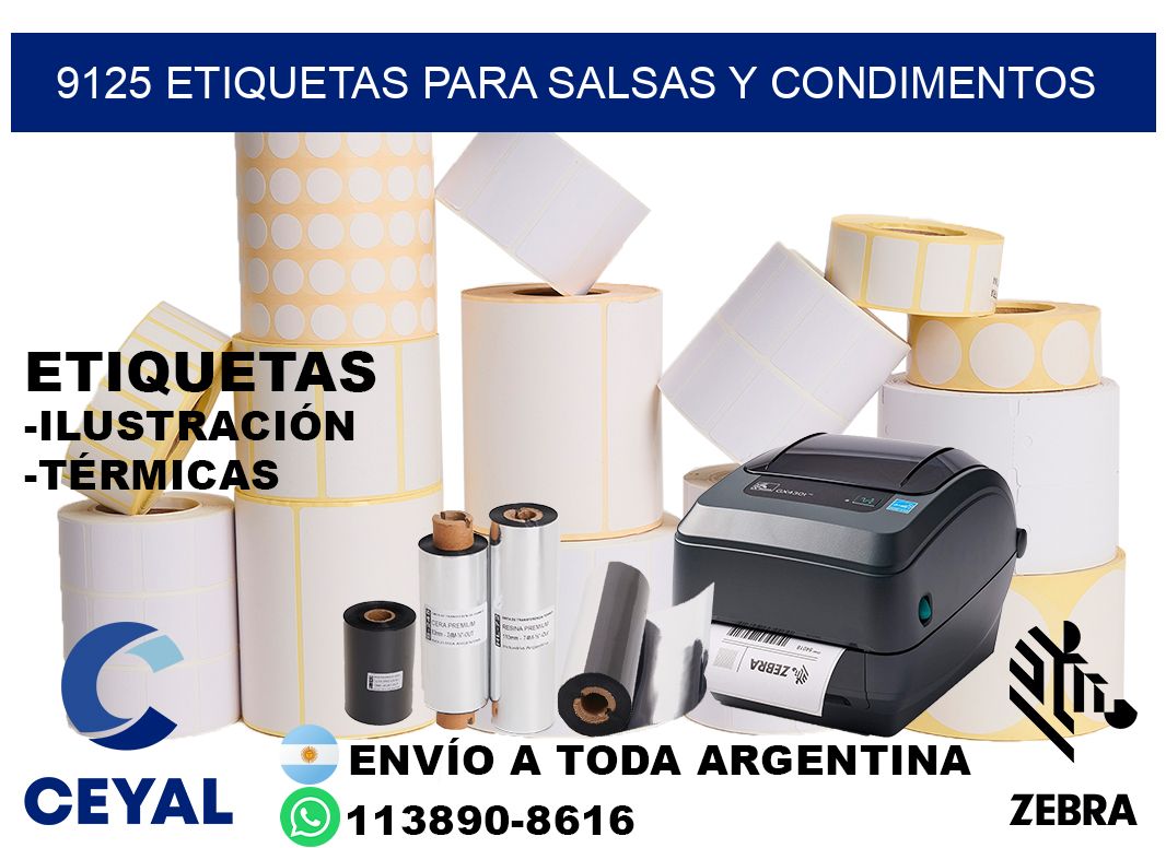 9125 Etiquetas para salsas y condimentos