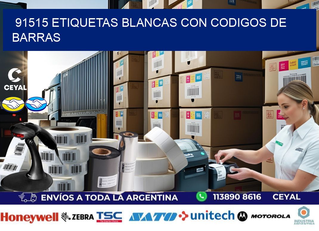 91515 etiquetas blancas con codigos de barras