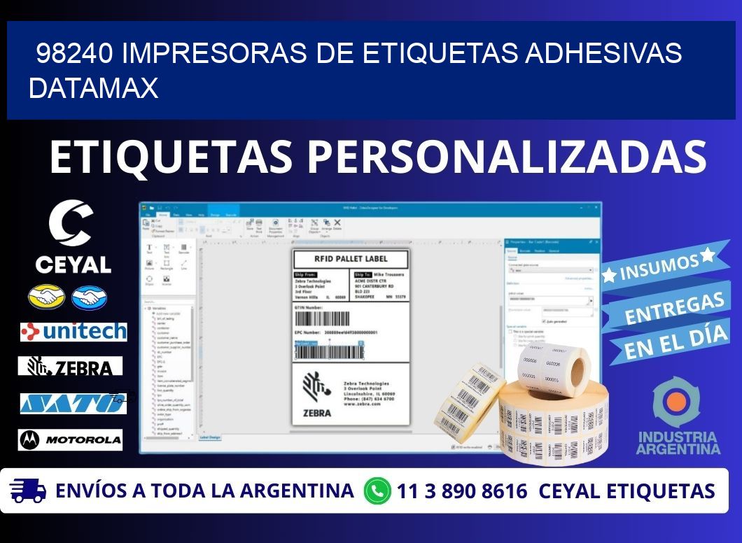 98240 impresoras de etiquetas adhesivas datamax