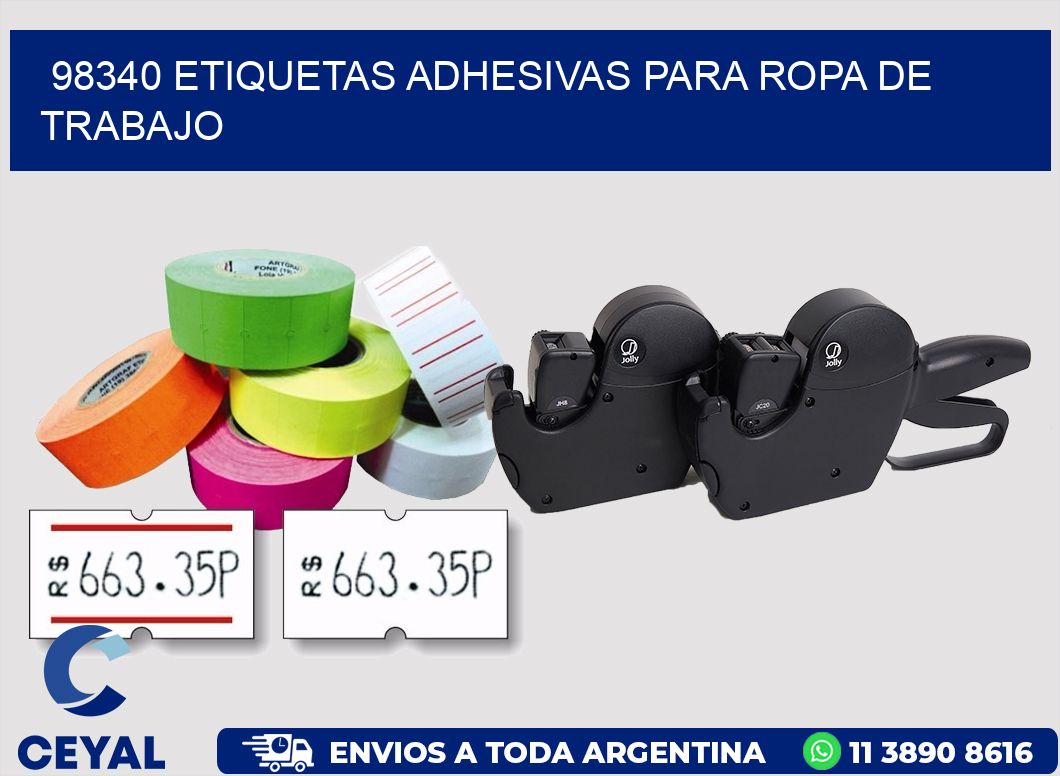 98340 Etiquetas adhesivas para ropa de trabajo