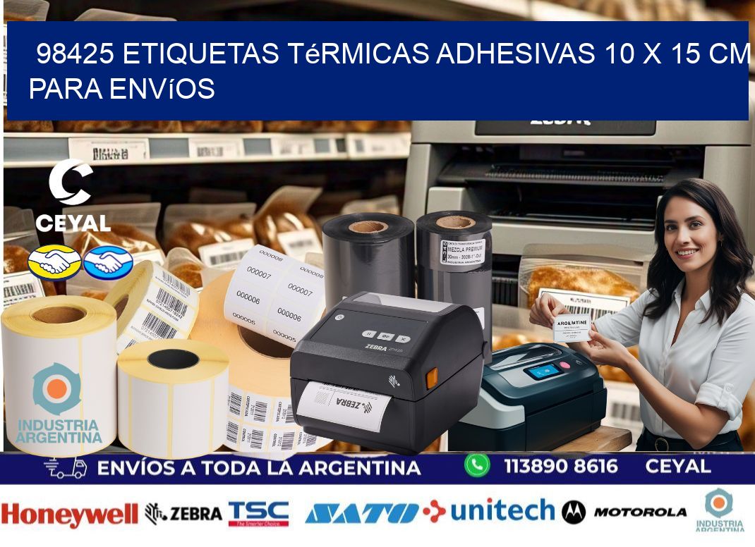 98425 Etiquetas Térmicas Adhesivas 10 x 15 cm para Envíos