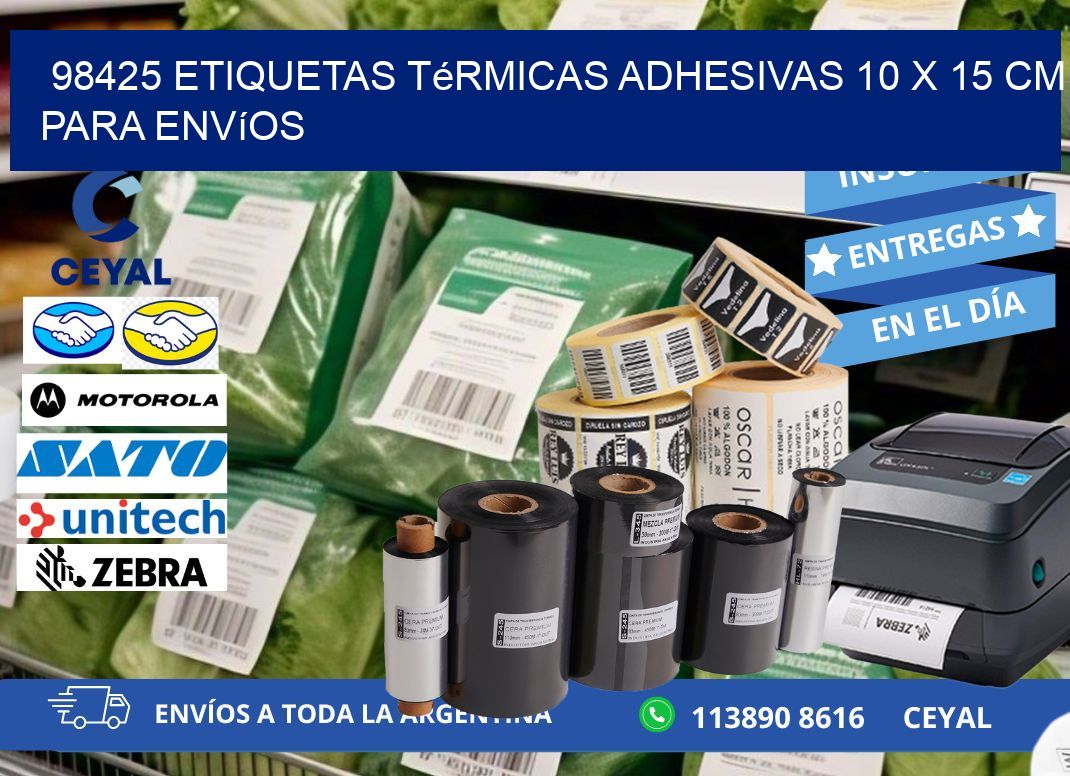 98425 Etiquetas Térmicas Adhesivas 10 x 15 cm para Envíos