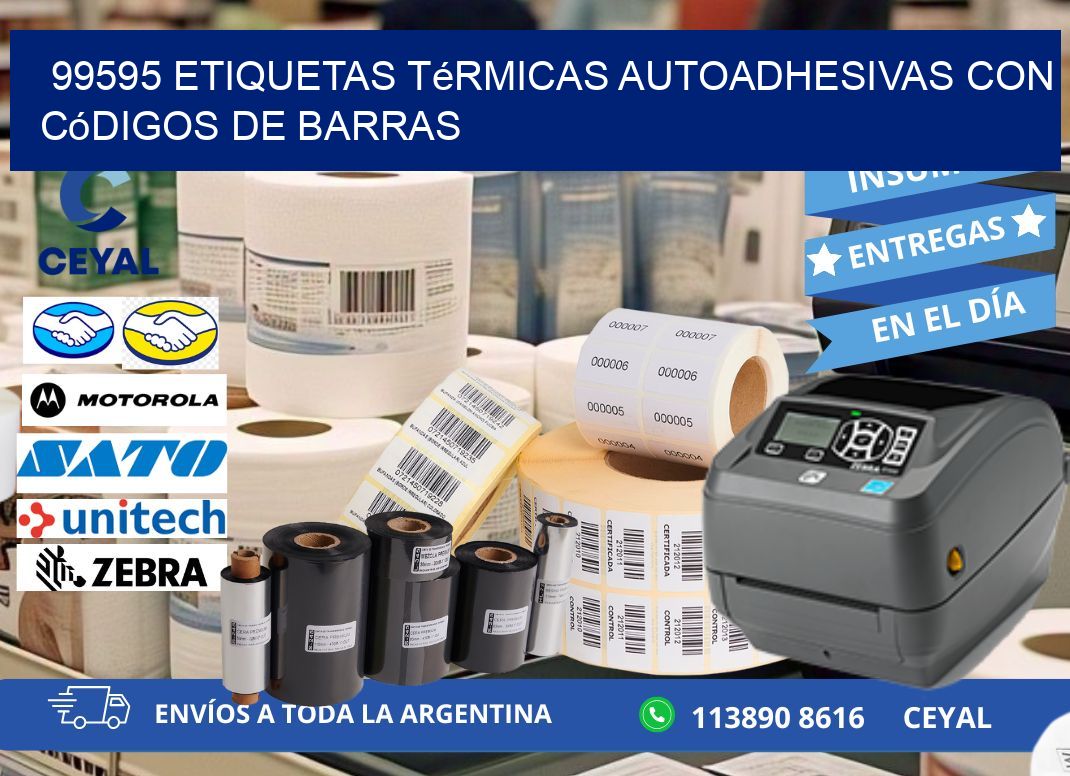 99595 Etiquetas térmicas autoadhesivas con códigos de barras
