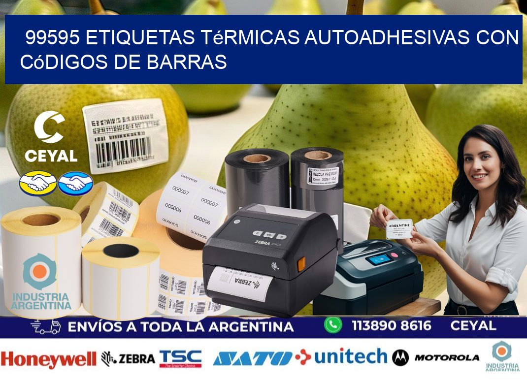 99595 Etiquetas térmicas autoadhesivas con códigos de barras