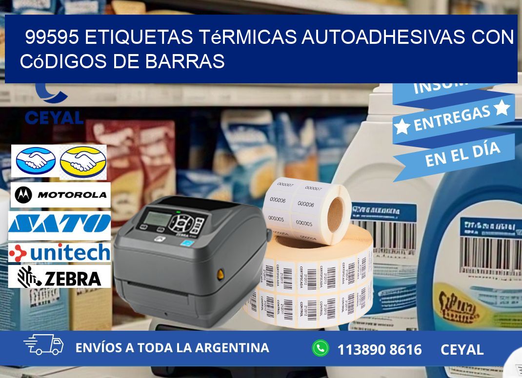 99595 Etiquetas térmicas autoadhesivas con códigos de barras