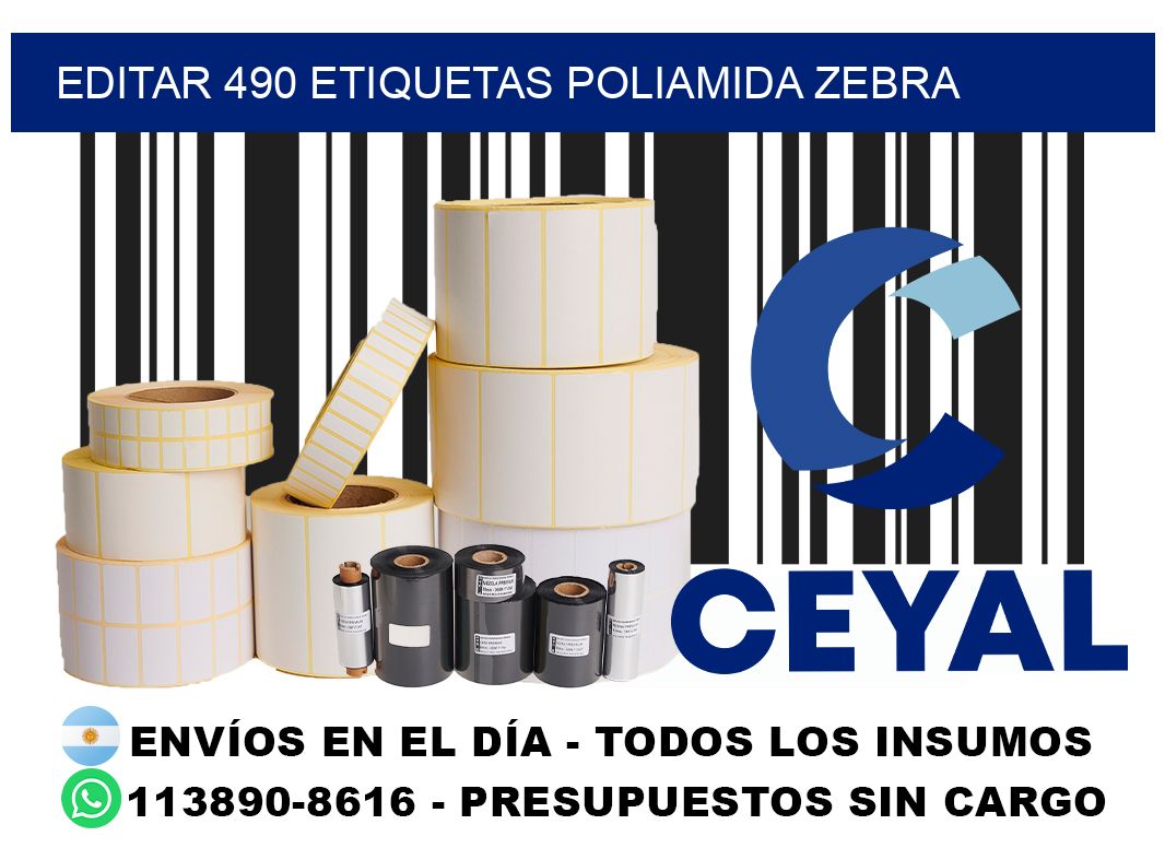 EDITAR 490 ETIQUETAS POLIAMIDA ZEBRA