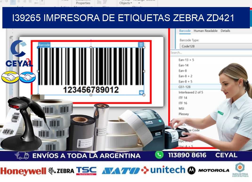 I39265 impresora de etiquetas Zebra ZD421