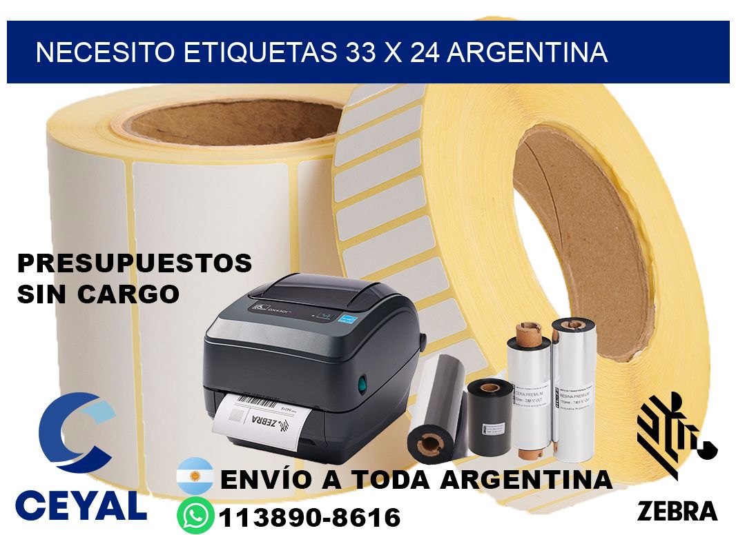 Necesito etiquetas 33 x 24 argentina
