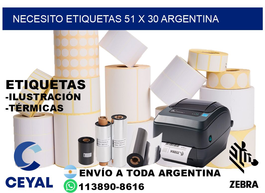 Necesito etiquetas 51 x 30 argentina