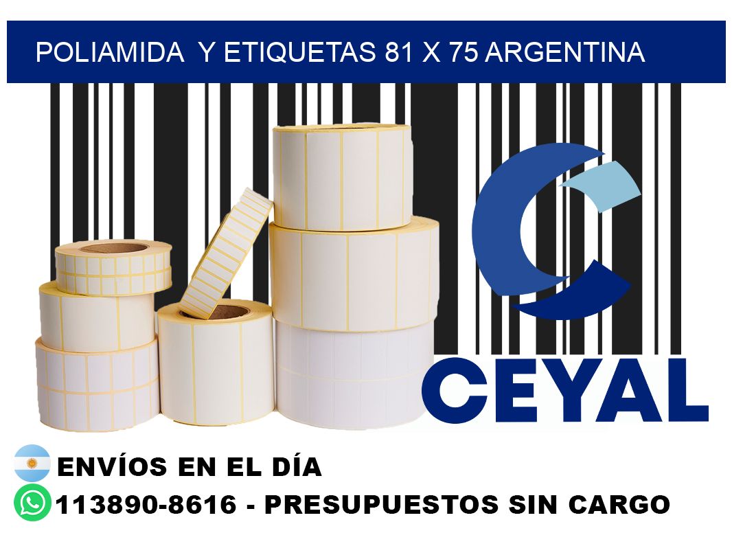 Poliamida  y etiquetas 81 x 75 argentina