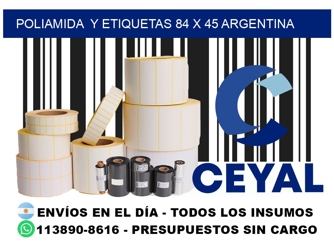 Poliamida y etiquetas 84 x 45 argentina