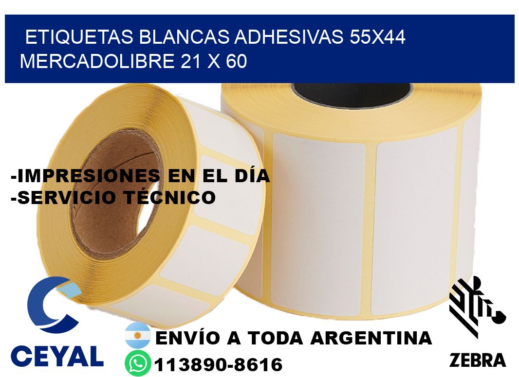 etiquetas blancas adhesivas 55x44 mercadolibre 21 x 60