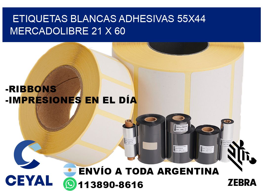 etiquetas blancas adhesivas 55x44 mercadolibre 21 x 60
