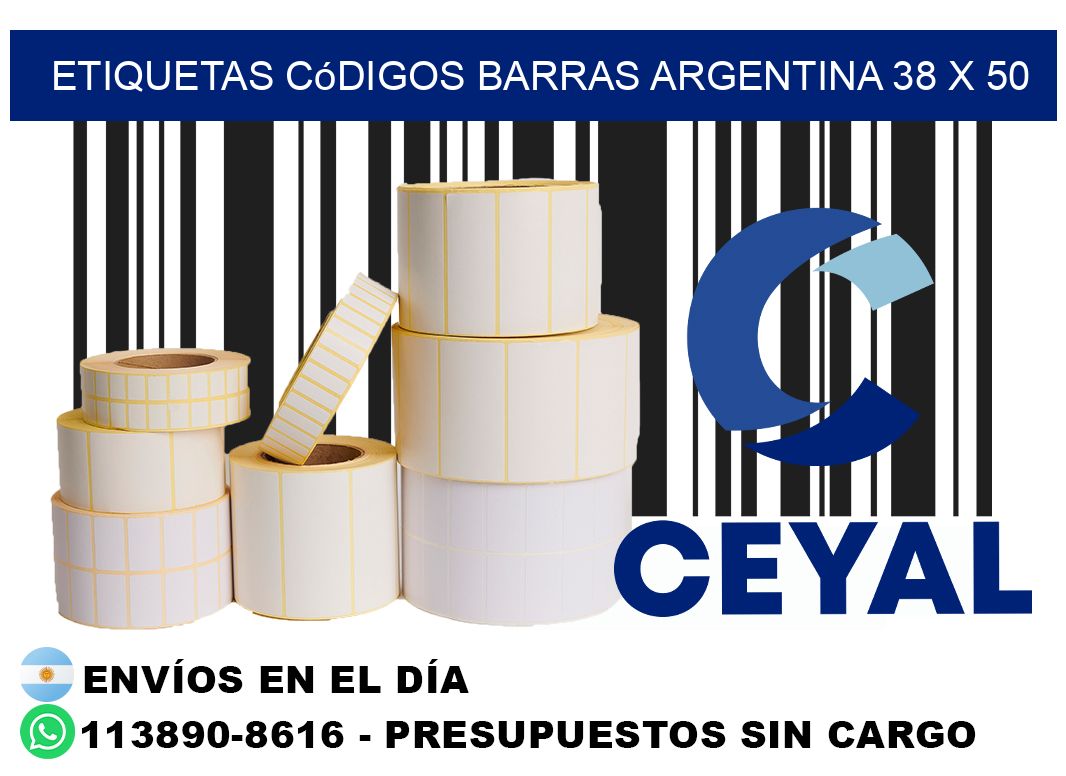 etiquetas códigos barras argentina 38 x 50