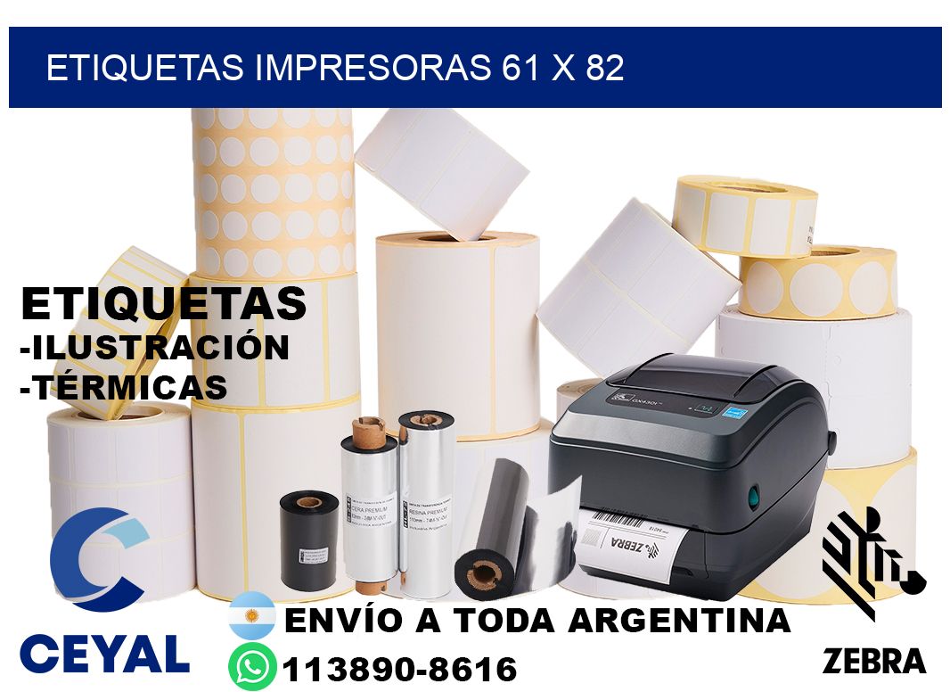 etiquetas impresoras 61 x 82