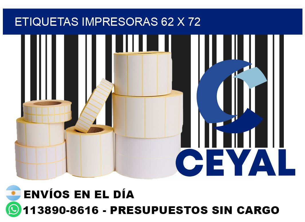 etiquetas impresoras 62 x 72