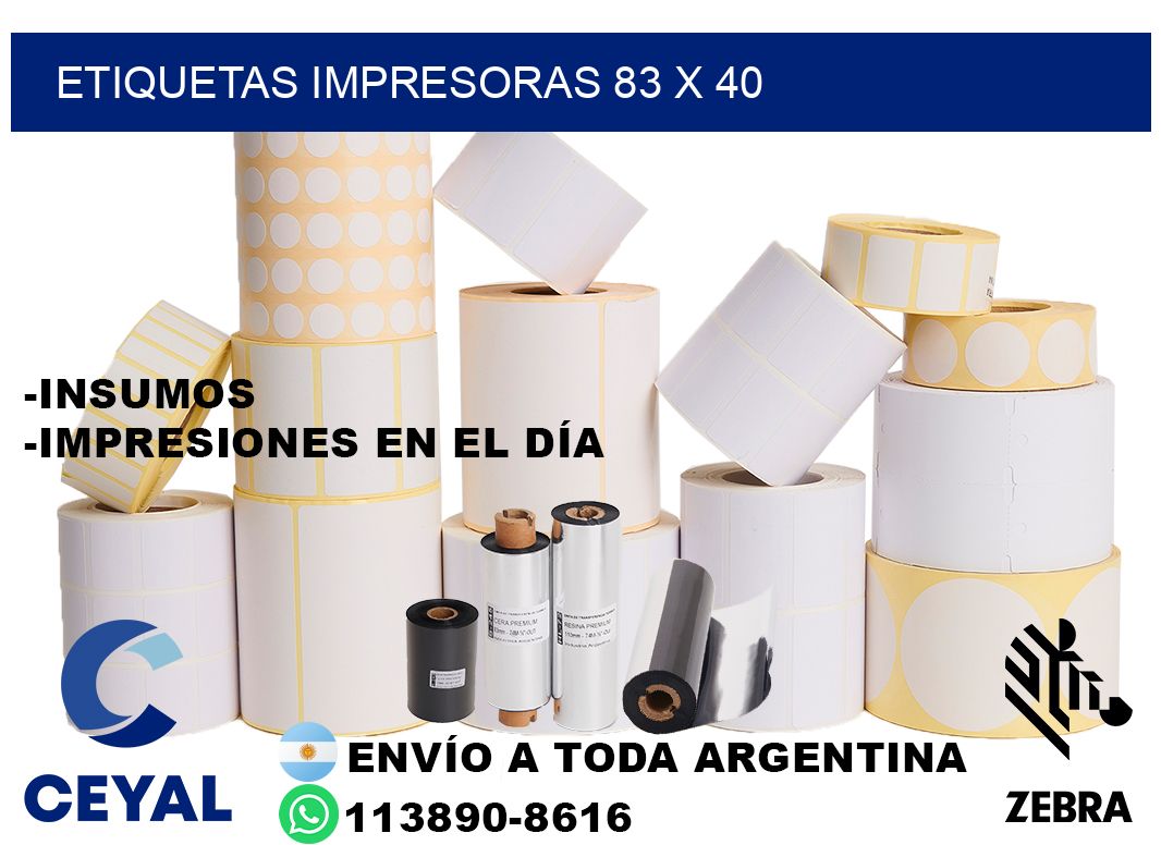 etiquetas impresoras 83 x 40