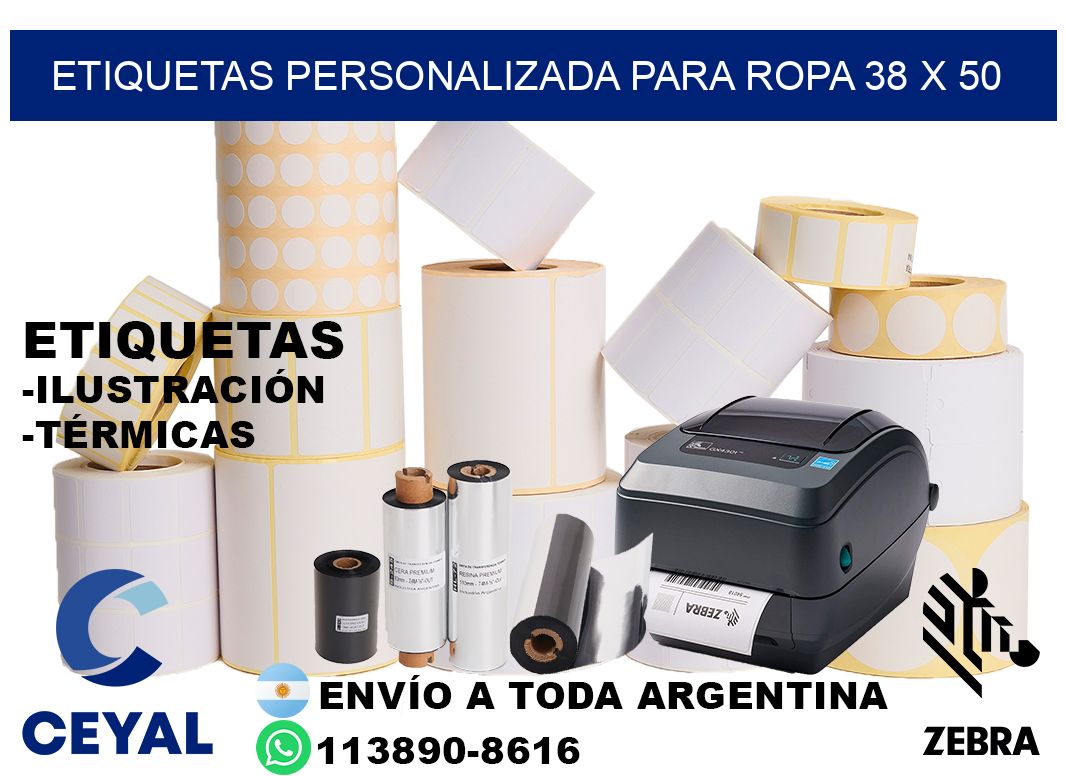 etiquetas personalizada para ropa 38 x 50
