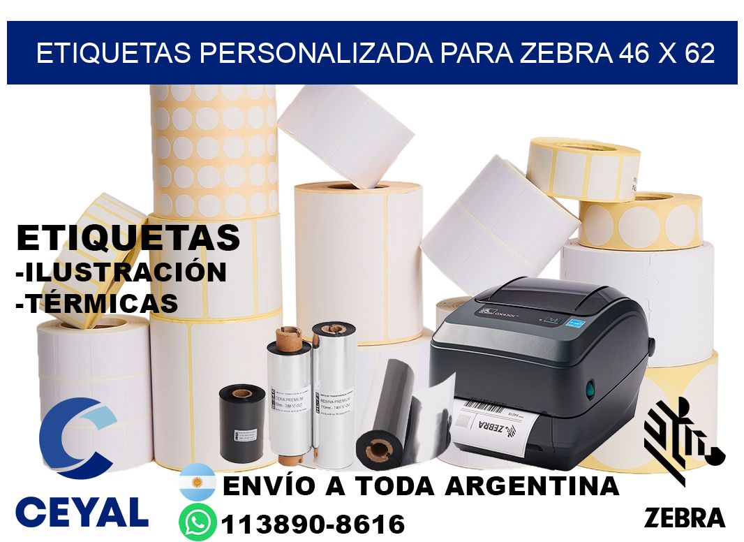 etiquetas personalizada para zebra 46 x 62