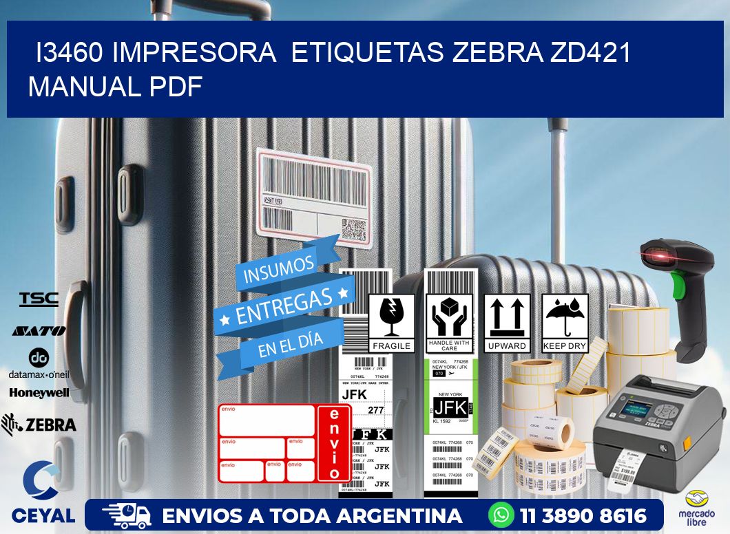i3460 impresora etiquetas Zebra ZD421 manual PDF