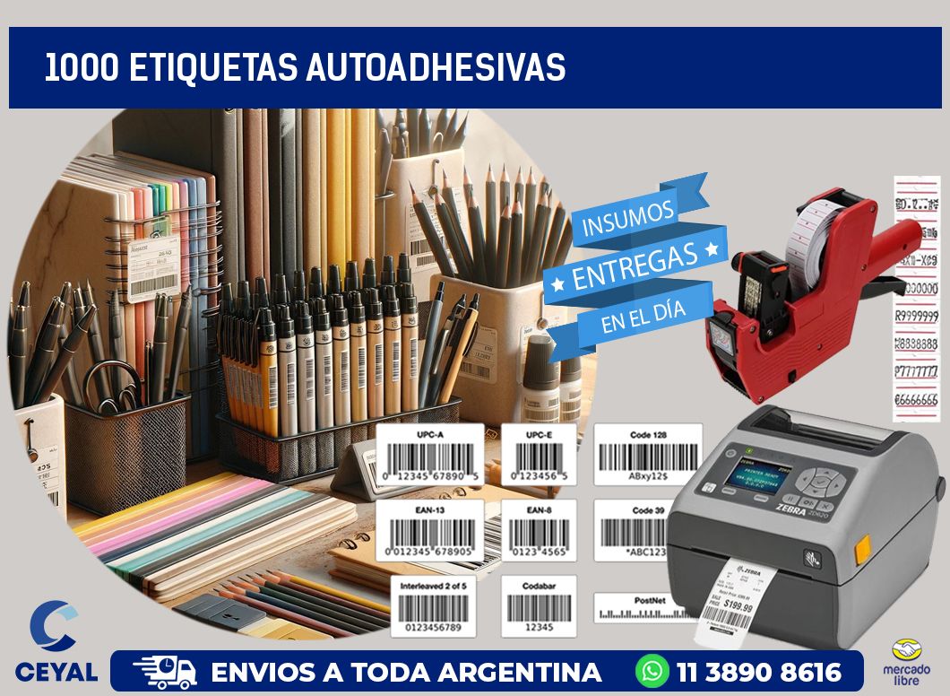 1000 Etiquetas autoadhesivas