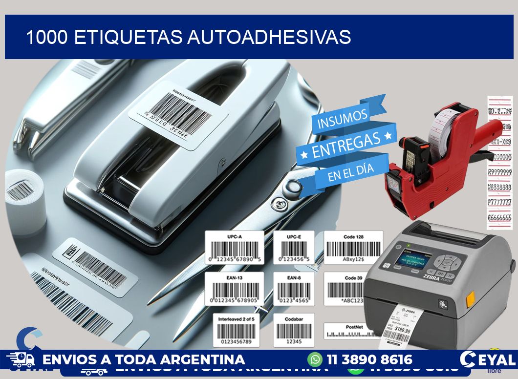 1000 Etiquetas autoadhesivas