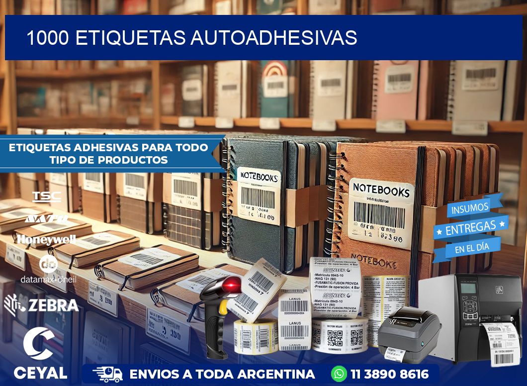 1000 Etiquetas autoadhesivas