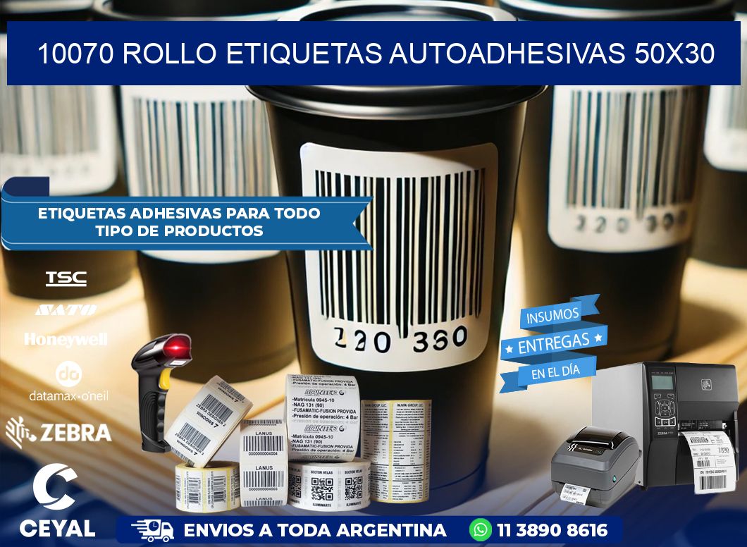 10070 Rollo Etiquetas autoadhesivas 50×30