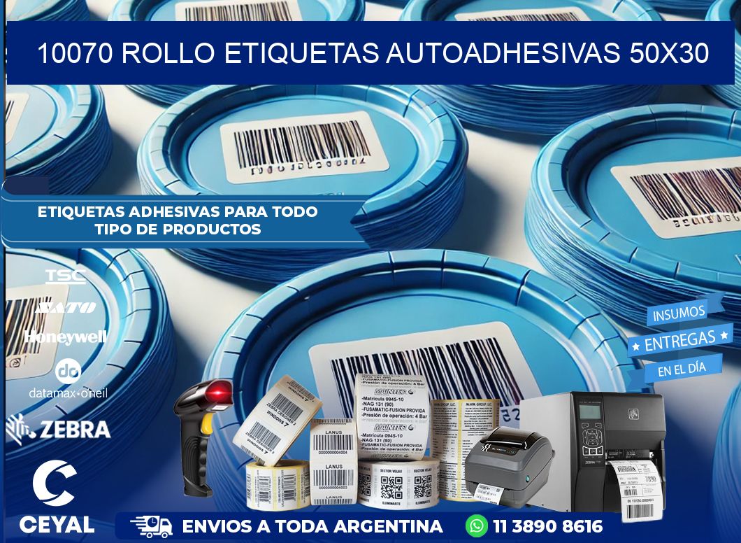 10070 Rollo Etiquetas autoadhesivas 50x30
