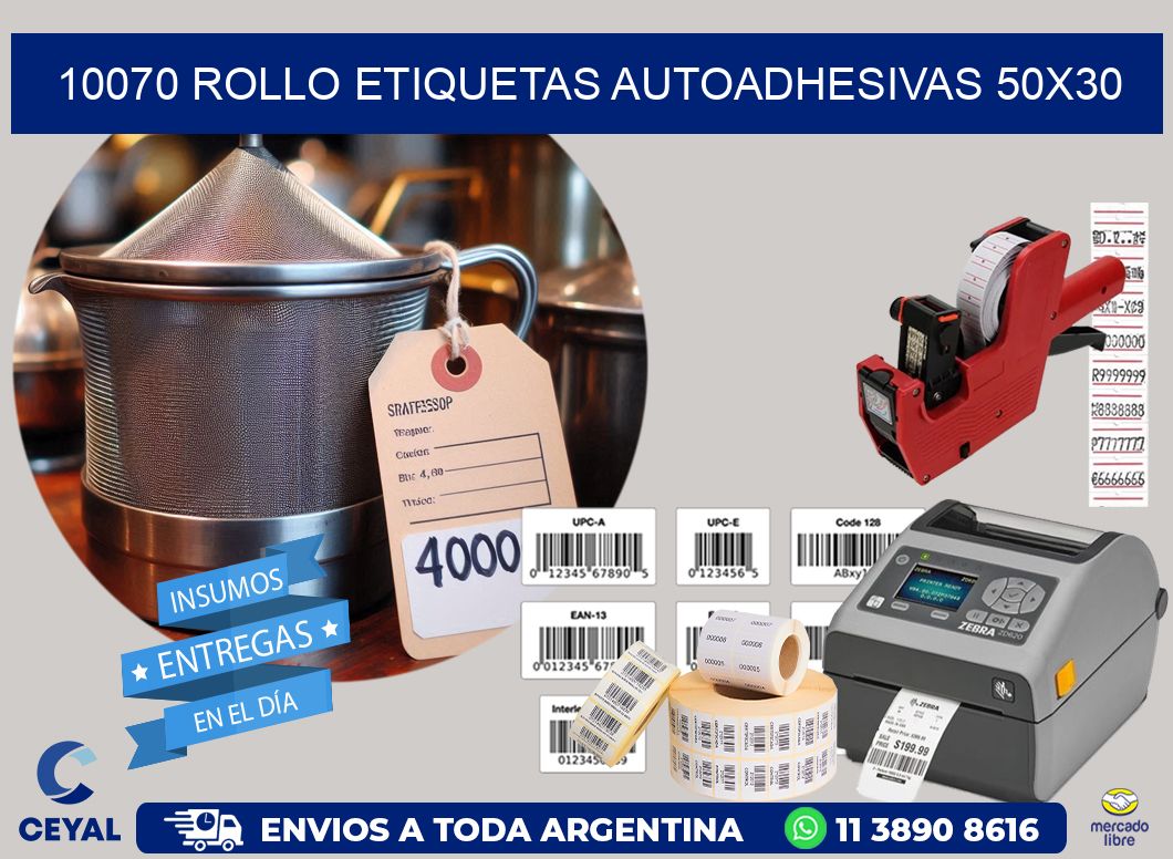 10070 Rollo Etiquetas autoadhesivas 50x30
