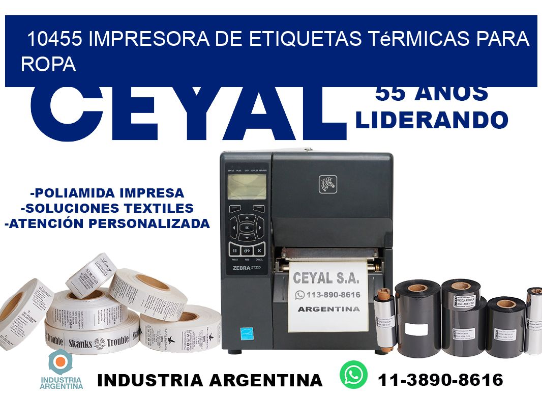 10455 impresora de etiquetas térmicas para ropa