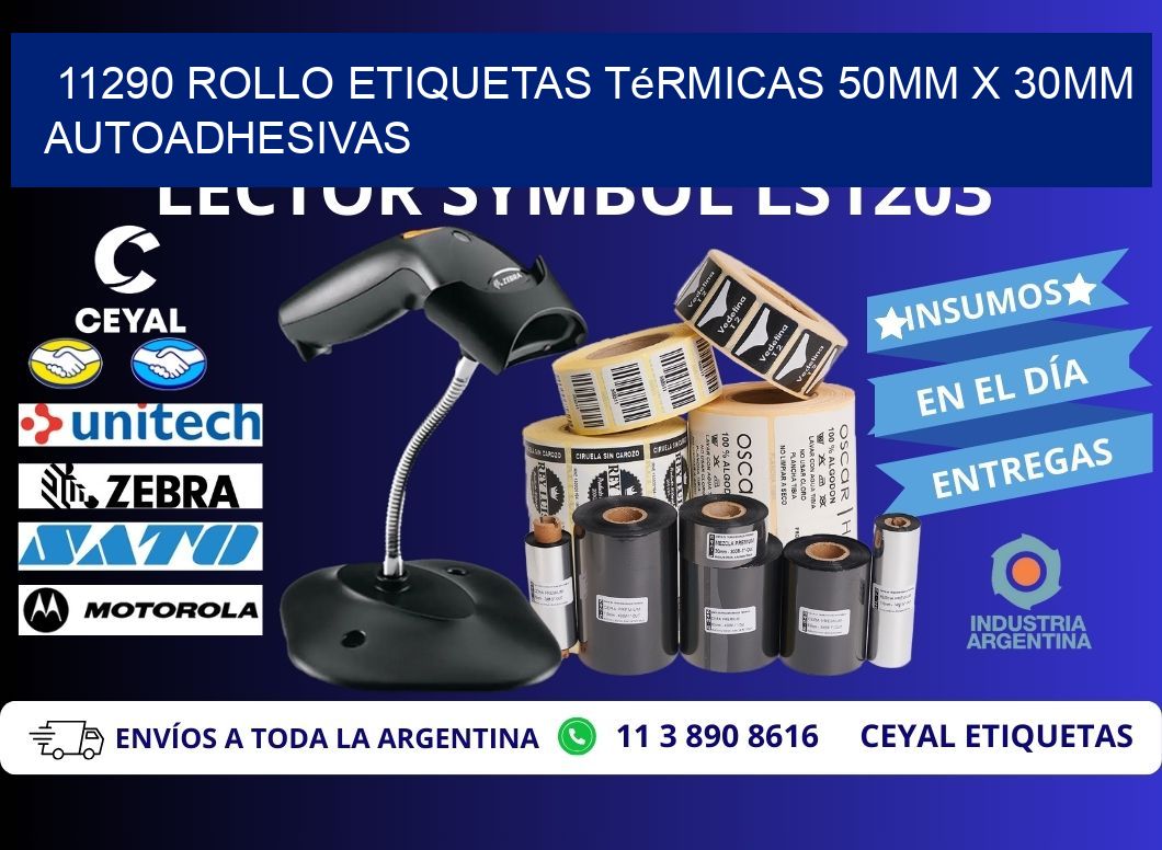 11290 Rollo Etiquetas Térmicas 50mm X 30mm Autoadhesivas